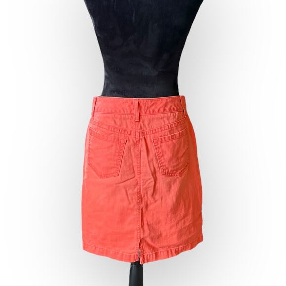 L.L. Bean Women's Orange Favorite Fit Straight Denim Pencil Skirt Size 6 - Picture 8 of 12